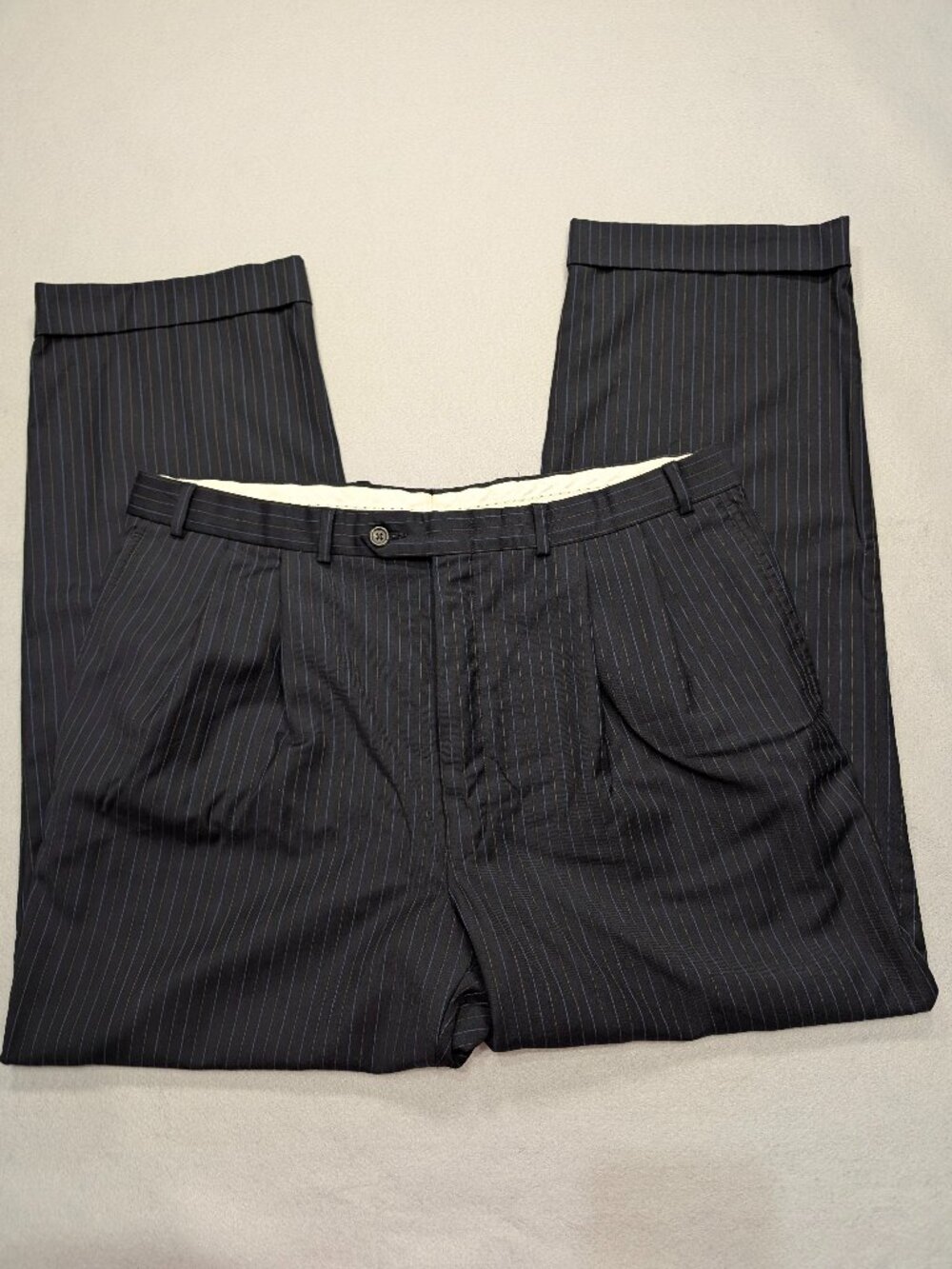 Lauren Ralph Lauren Men’s Pinstripe Pleated Cuffed Dress Pants 40x28